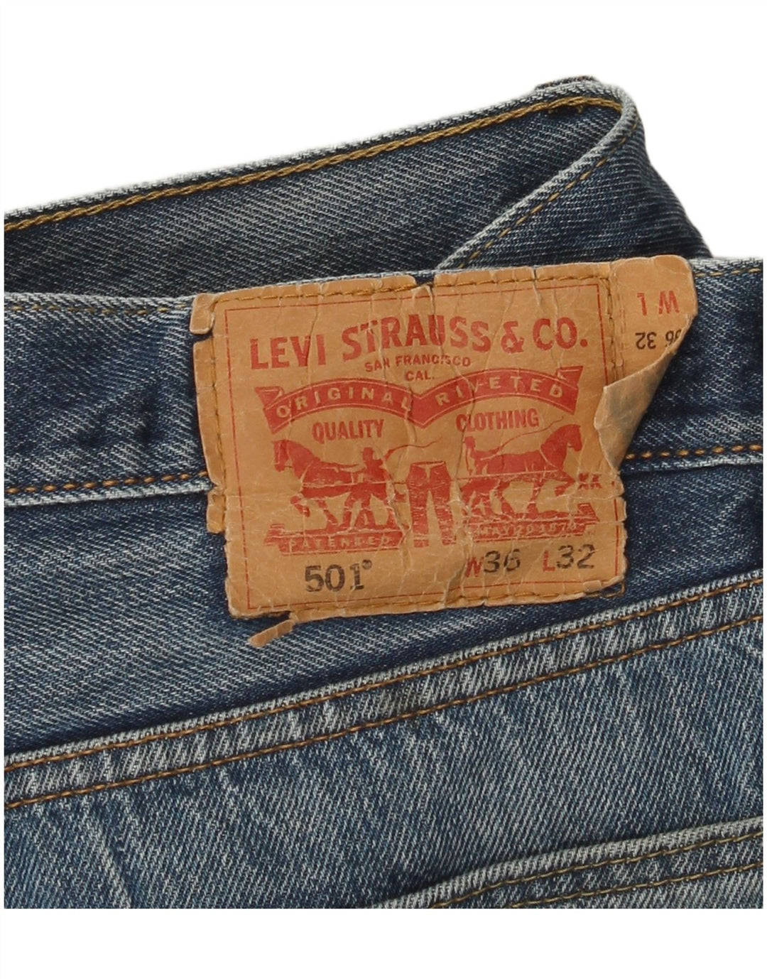 Levi's Herre 501 lige jeans W36 L29 blå bomuld