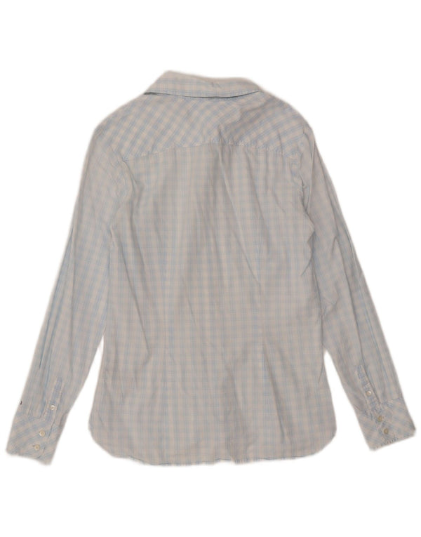 Tommy Hilfiger Womens Shirt US 8 Medium Blue Check Cotton
