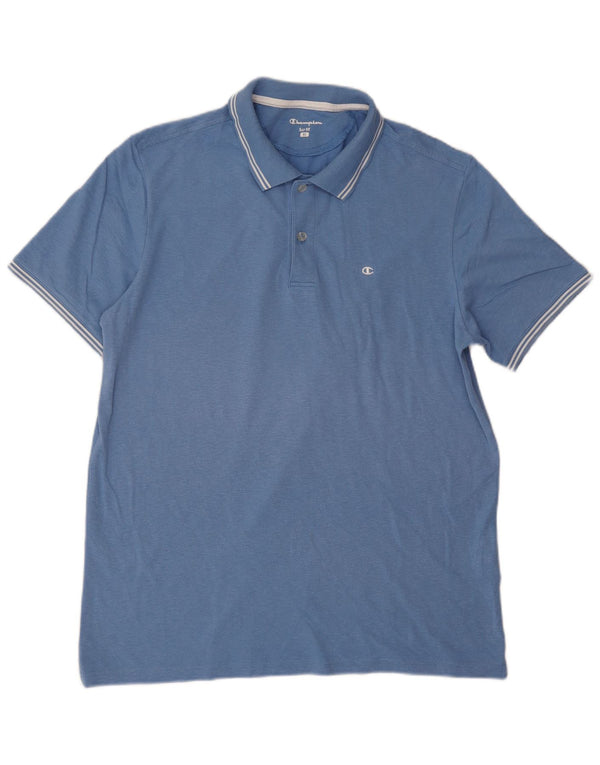 Champion Herre Easy Fit Polo Shirt XL Blå Bomuld