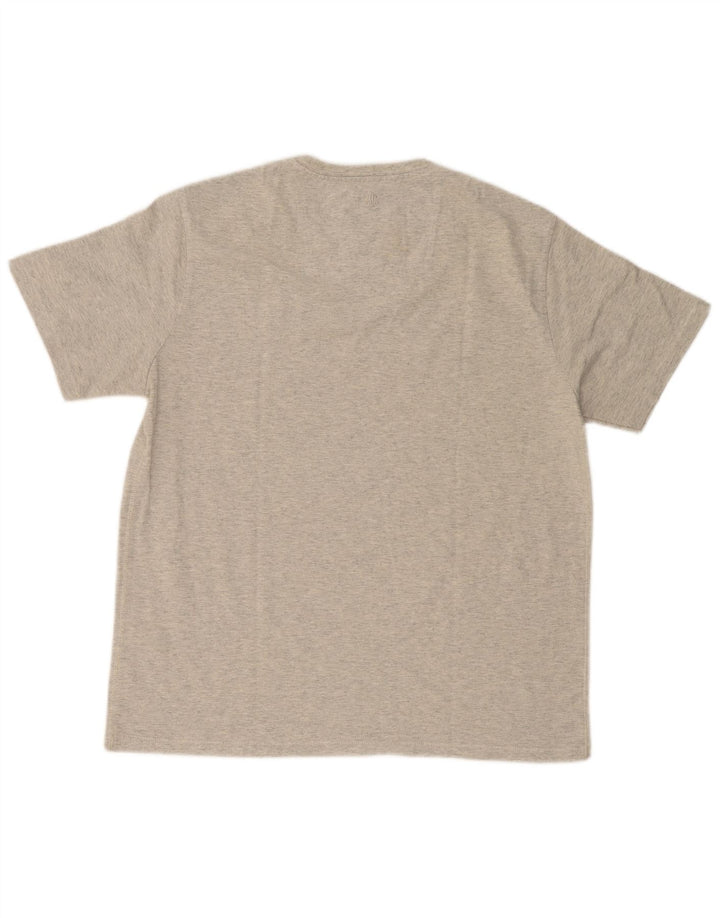 FAT FACE Herre grafisk T-shirt Top Stor grå flækket bomuld