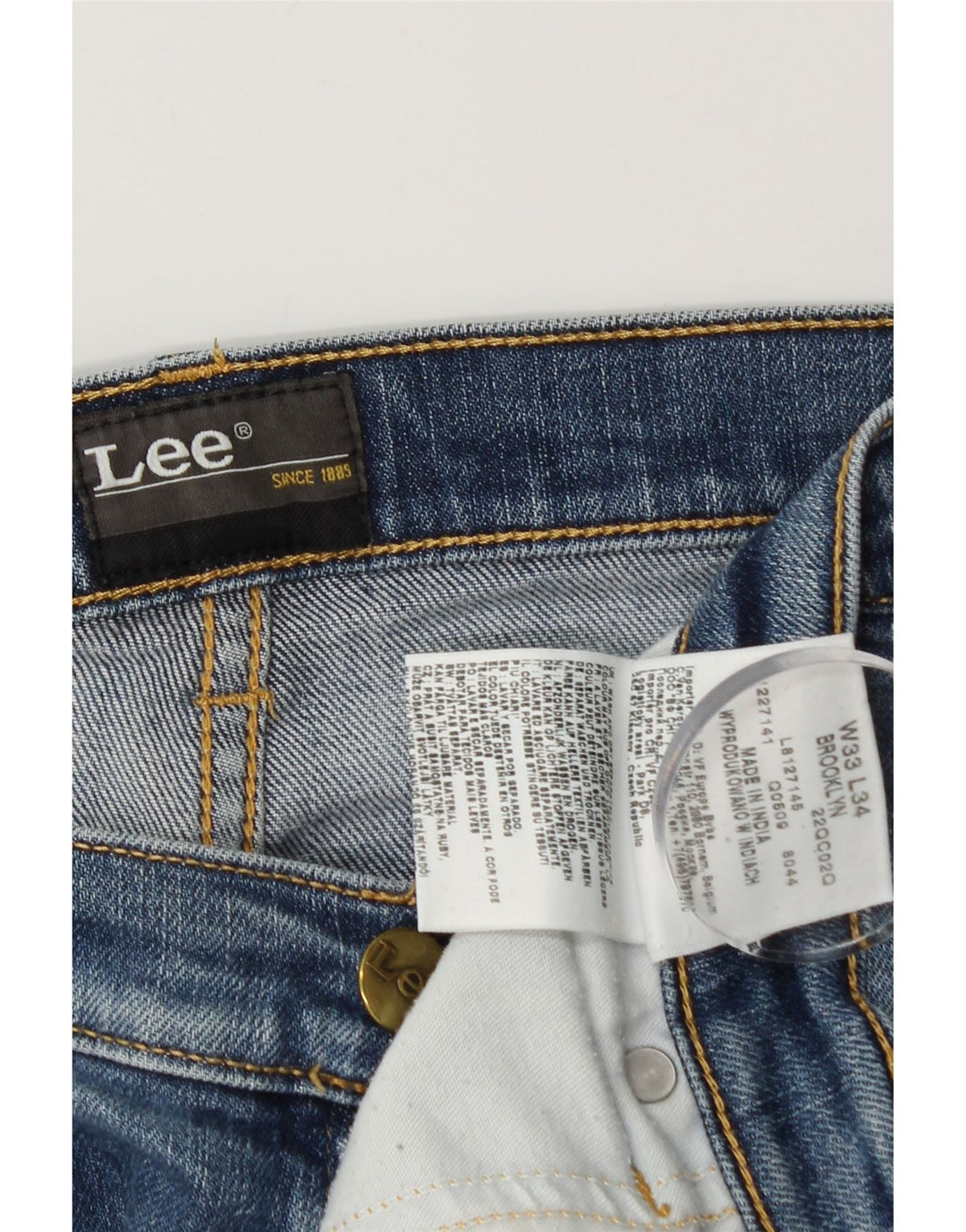 Lee Mens Brooklyn Straight Jeans W33 L29 Blå Bomuld