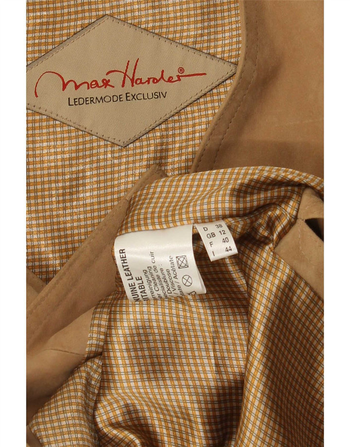 Max Harder Dame Ruskind Gilet UK 12 Medium Beige Læder