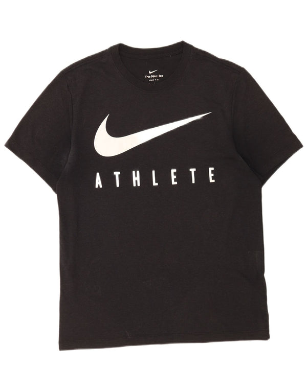 Nike Herre Dri Fit Grafisk T-Shirt Top Medium Sort Polyester