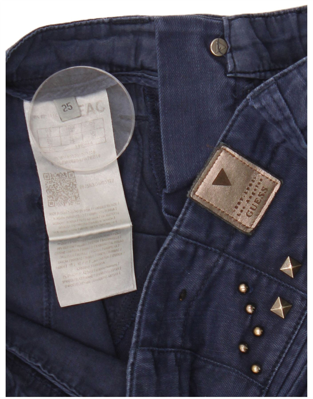 GUESS Dame Slim Jeans W27 L28 Marineblå Bomuld