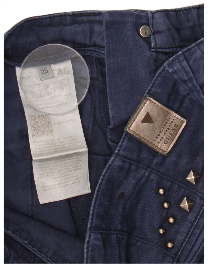 GUESS Dame Slim Jeans W27 L28 Marineblå Bomuld