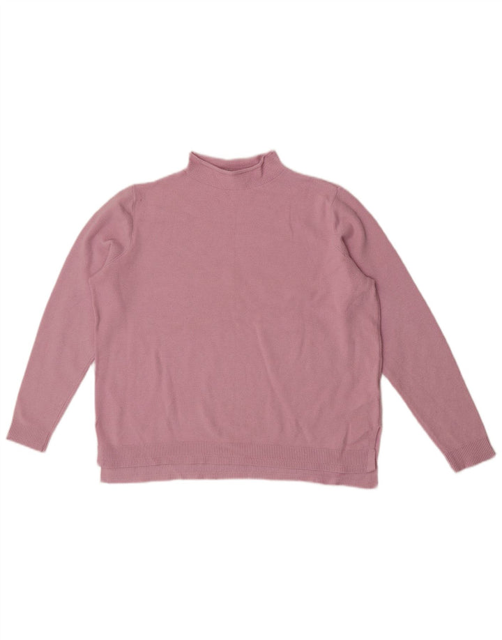 Marks & Spencer Dame Turtle Neck Jumper Sweater UK 14 Large Pink Viscose