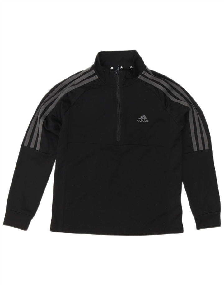 Adidas Boys Aeroready Pullover med lynlås-hals træningsdragt Top 9-10 år Sort