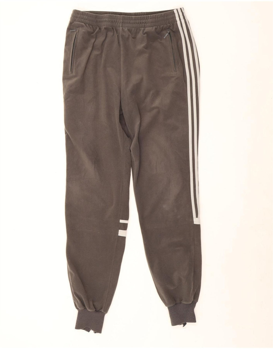Adidas Herre Velour Træningsdragt Bukser Joggers Large Grå Polyester