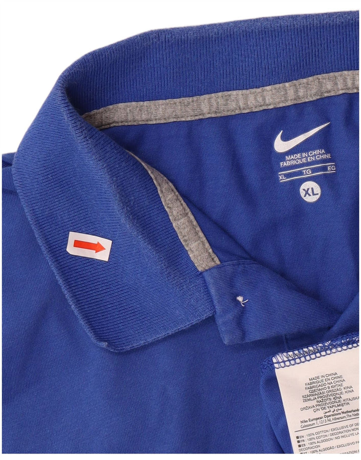 NIKE herre poloshirt XL blå bomuld