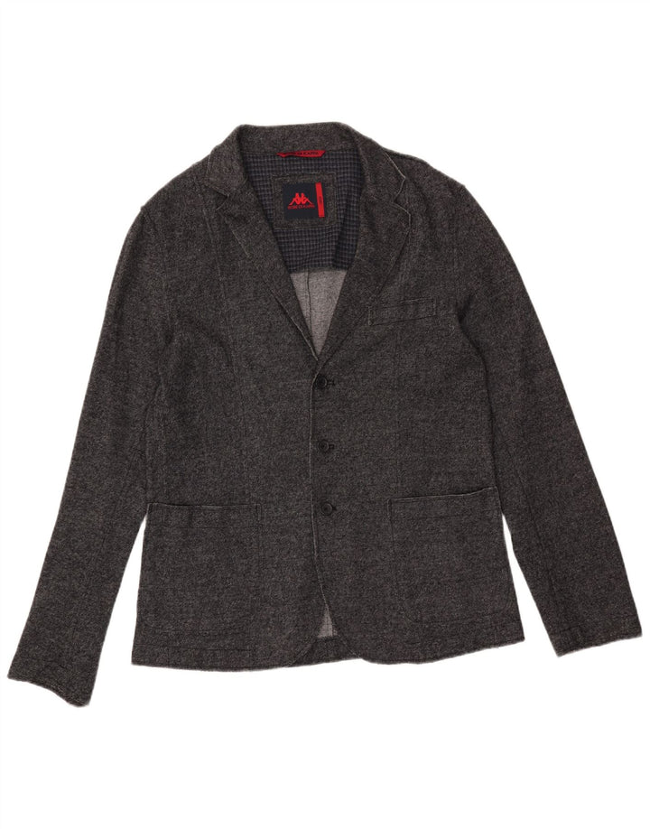 Kappa Herre 3-knaps blazerjakke UK 40 Stor grå bomuld