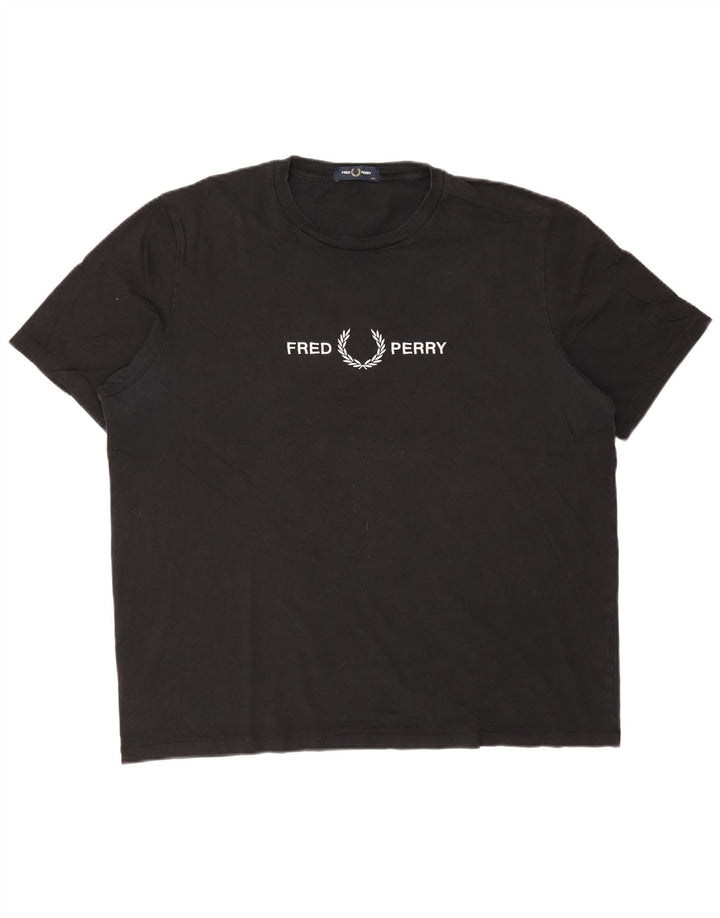 FRED PERRY Herre grafisk T-shirt top 2XL sort bomuld