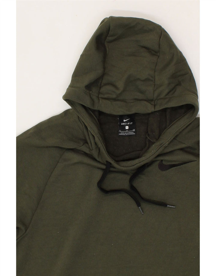NIKE Mens Dri Fit Hoodie Jumper Small Green Polyester Vintage Nike and Second-Hand Nike from Messina Hembry 