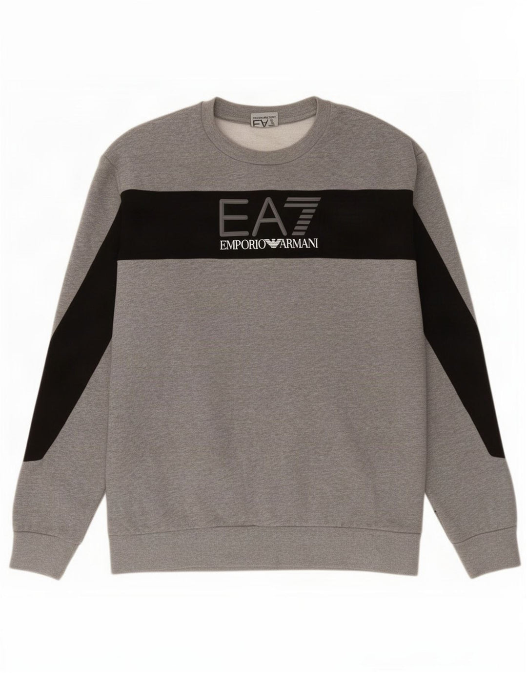 Emporio Armani Herre grafisk sweatshirt Jumper Medium Grå Colourblock