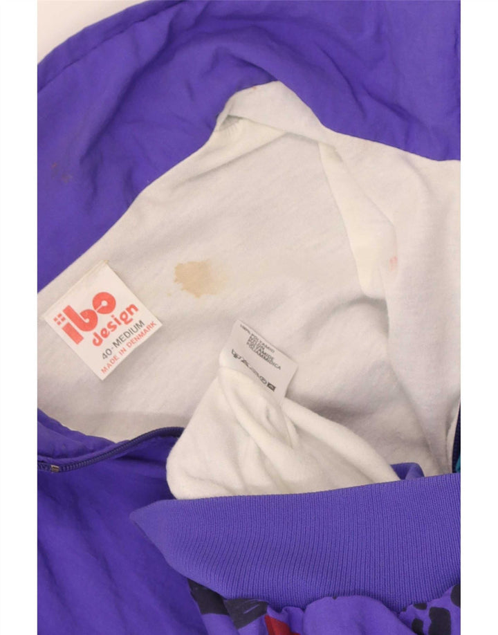 Vintage træningsdragt til mænd Topjakke UK 40 Medium Lilla Colourblock Polyamid