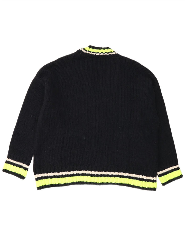 Zara oversized cardigan sweater til kvinder UK 10 Small Black Colourblock