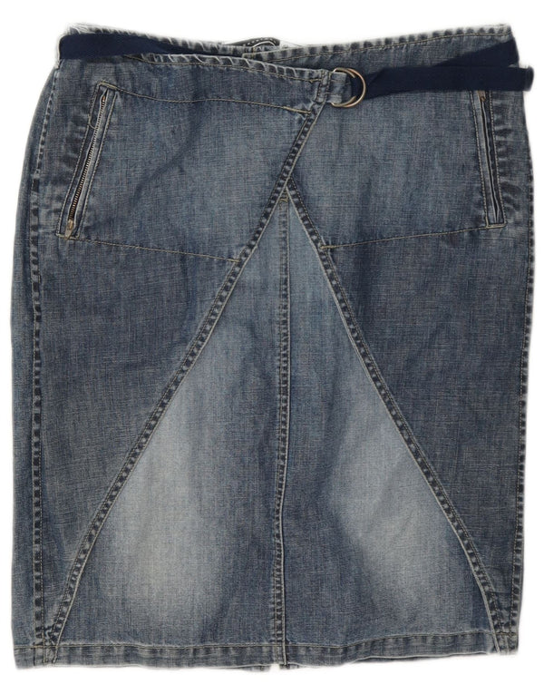 Sportmax Dame Denim Nederdel UK 8 Small W27 Blue Cotton