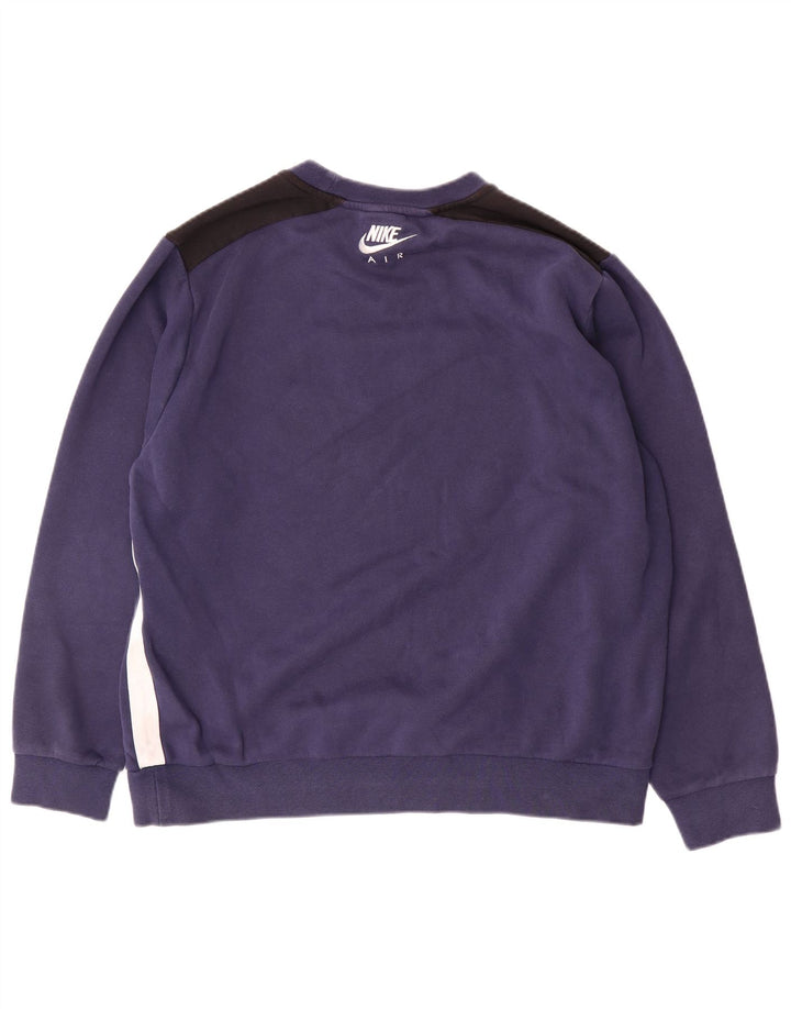 Nike grafisk sweatshirt til mænd, stor marineblå colourblock bomuld