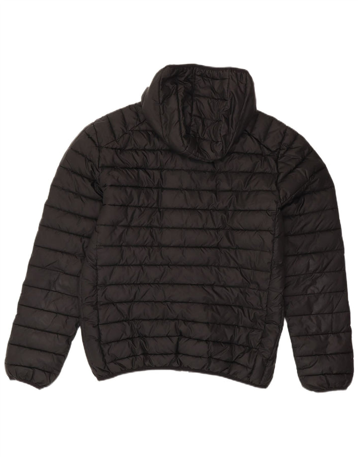 ELLESSE Polstret jakke med hætte til mænd UK 40 Stor sort polyester