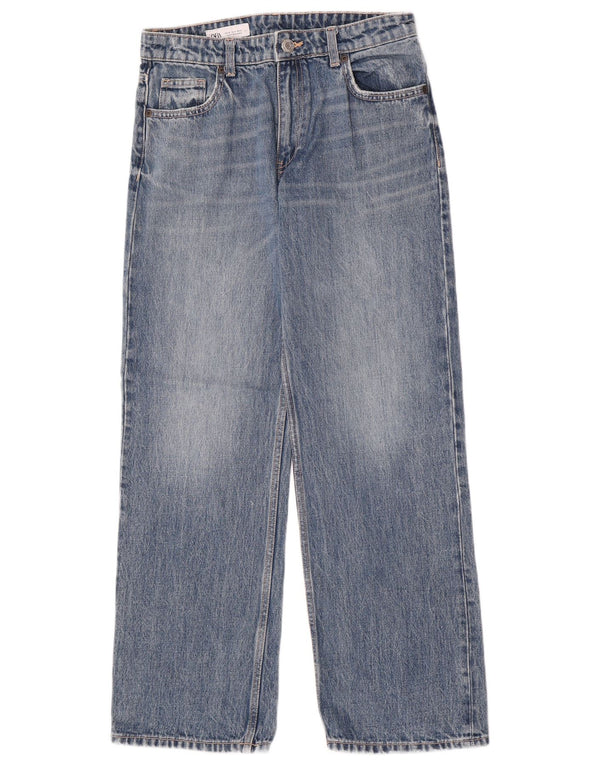 Zara Dame Jeans med brede ben EU 36 XS W26 L30 Blå Bomuld