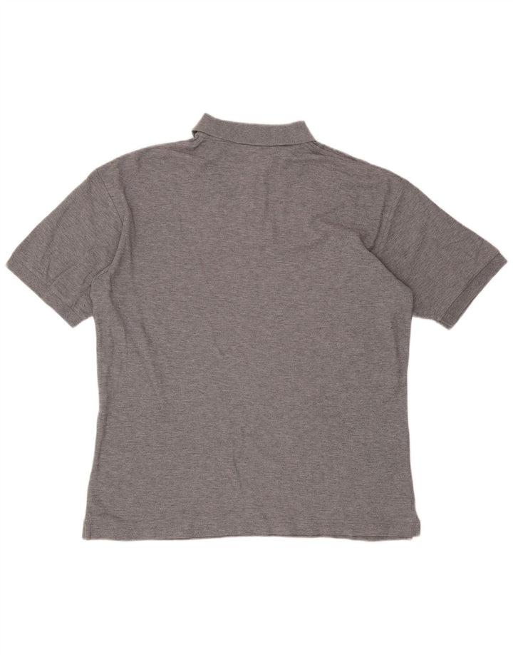 Fila herre poloshirt mellemgrå flækket bomuld