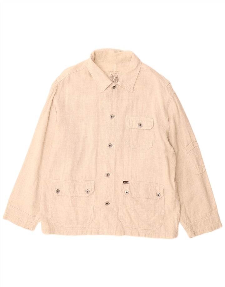 Energie Herre Utility Jacket UK 38 Medium Beige Linen
