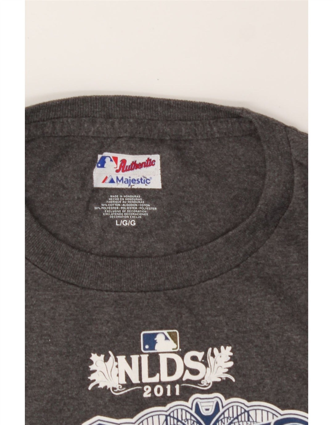 MAJESTIC Mens Graphic T-Shirt Top Large Grey Vintage Majestic and Second-Hand Majestic from Messina Hembry 