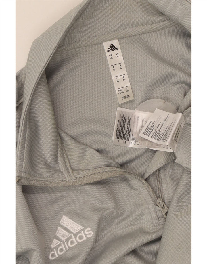 ADIDAS Herre Aeroready Zip Neck Pullover Træningsdragt Top XL Grå Polyester