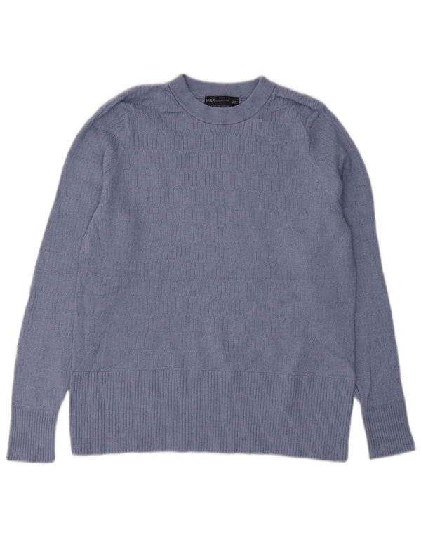 Marks & Spencer dametrøjetrøje med rund hals DK 18 XL Blå viskose