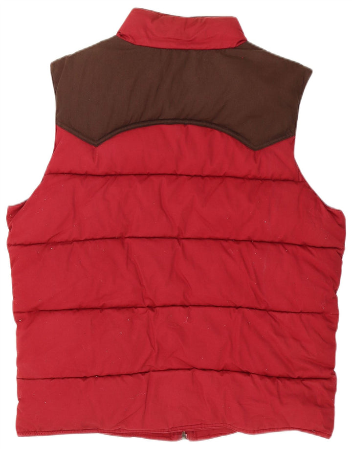 Ted Baker Herre Polstret Gilet Størrelse 5 XL Rød Colourblock Bomuld