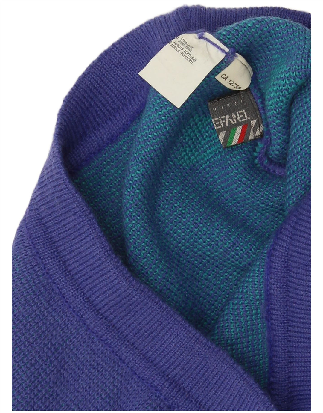 Stefanel Kvinder Strik Pencil Skirt W28 Medium Blue Geometrisk Uld