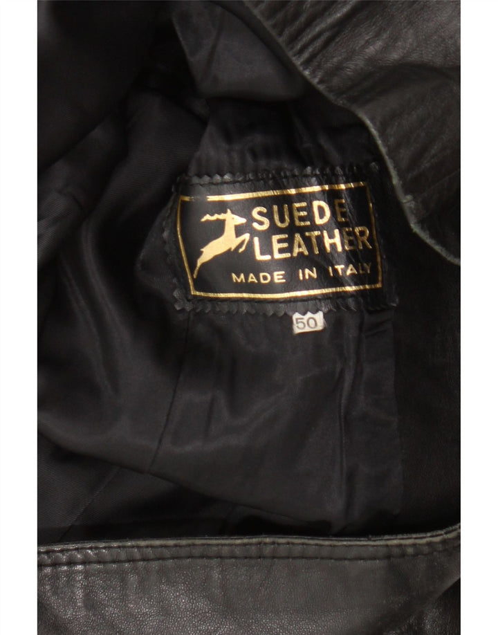 Vintage dame læderjakke IT 50 XL sort læder