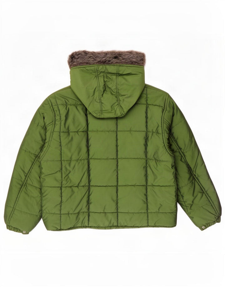 Vagabond Dame Hætte Oversized Polstret Jakke UK 10 Lille Grøn Nylon