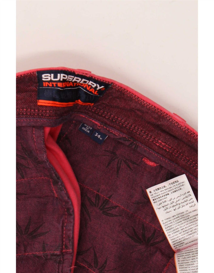 Superdry Chino Shorts til mænd W34 Large Pink Bomuld