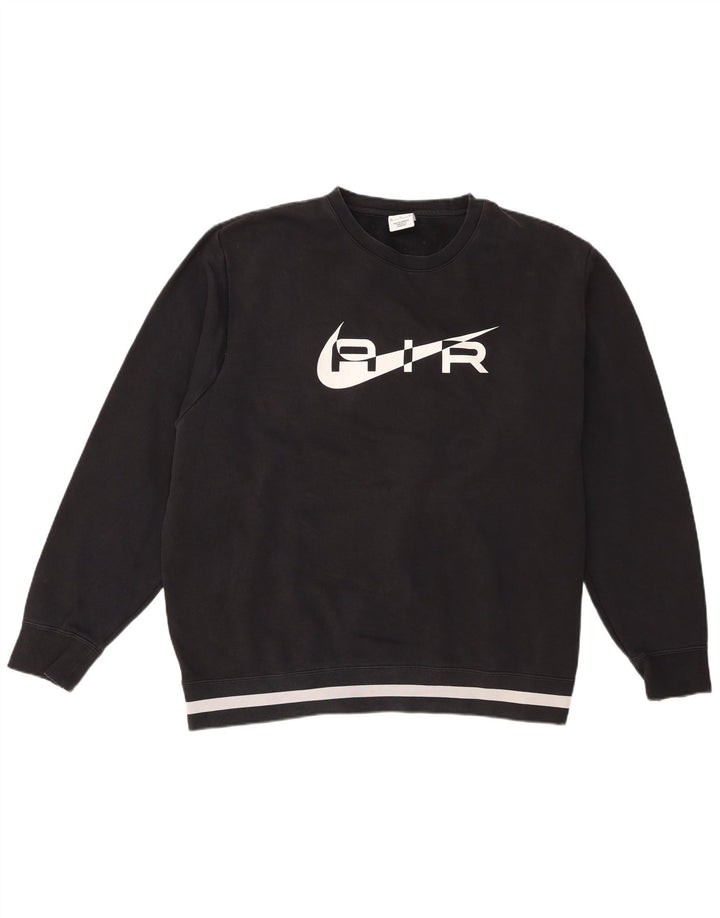 Nike grafisk sweatshirt til mænd XL sort stribet bomuld