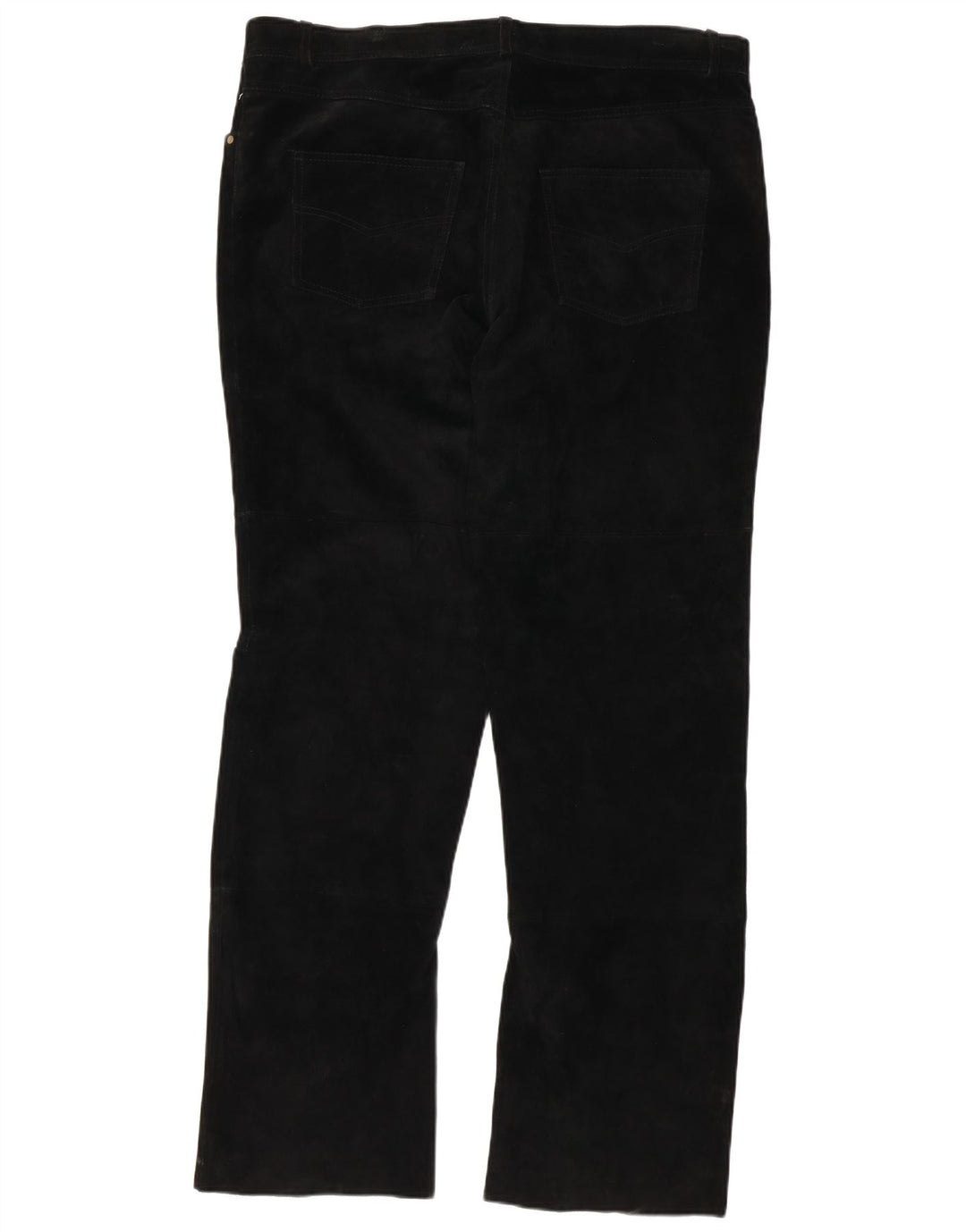 Autentiske herre lige ruskindsbukser 2XL W38 L32 sort læder