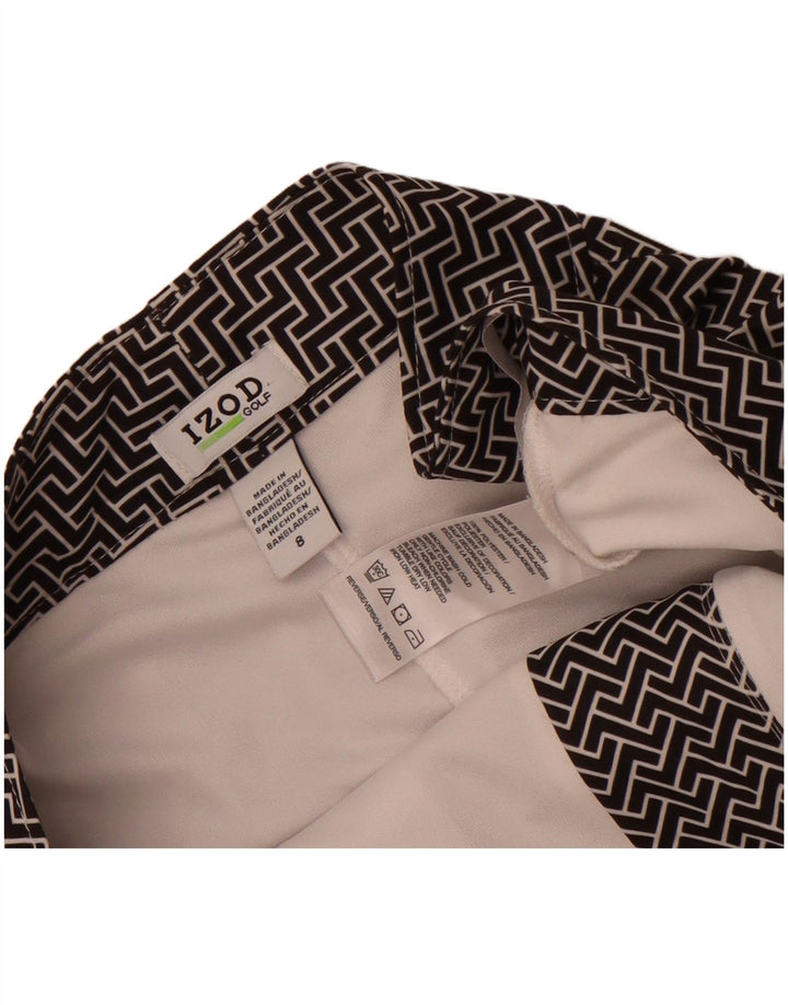 Izod Dame Golf Mini Nederdel US 8 Medium W32 Sort Geometrisk Polyester