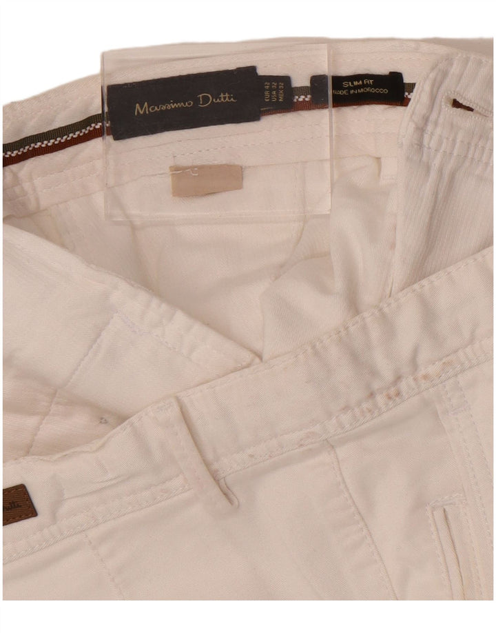 Massimo Dutti Herre Slim Chino Bukser EU 42 Large W32 L31 Hvid
