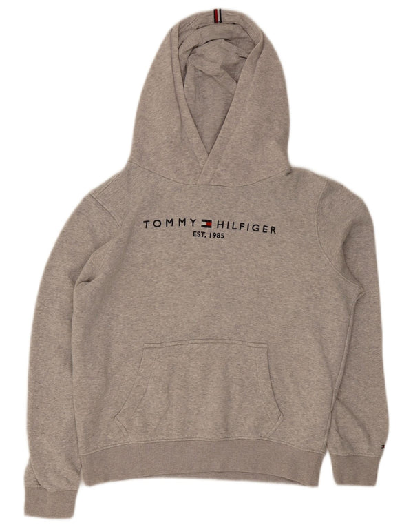 Tommy Hilfiger Grafisk hættetrøje til drenge 13-14 år Grå bomuld