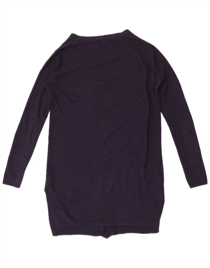 Marks & Spencer Dame Longline Cardigan Sweater UK 14 Medium Navy Blue