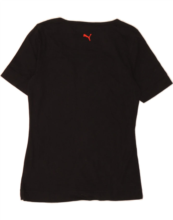 PUMA Womens Graphic T-Shirt Top UK 12 Medium Black Cotton Vintage Puma and Second-Hand Puma from Messina Hembry 