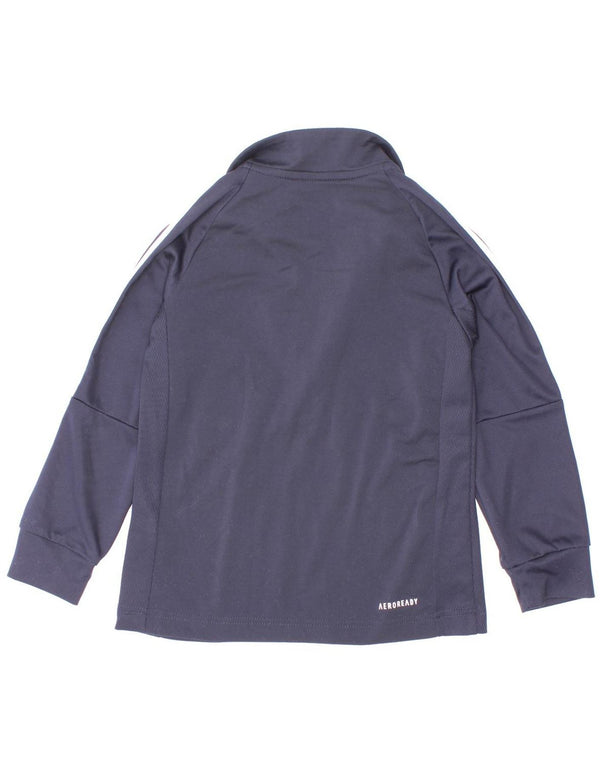 Adidas Boys Aeroready Pullover med lynlås-hals træningsdragt Top 5-6 år Marineblå