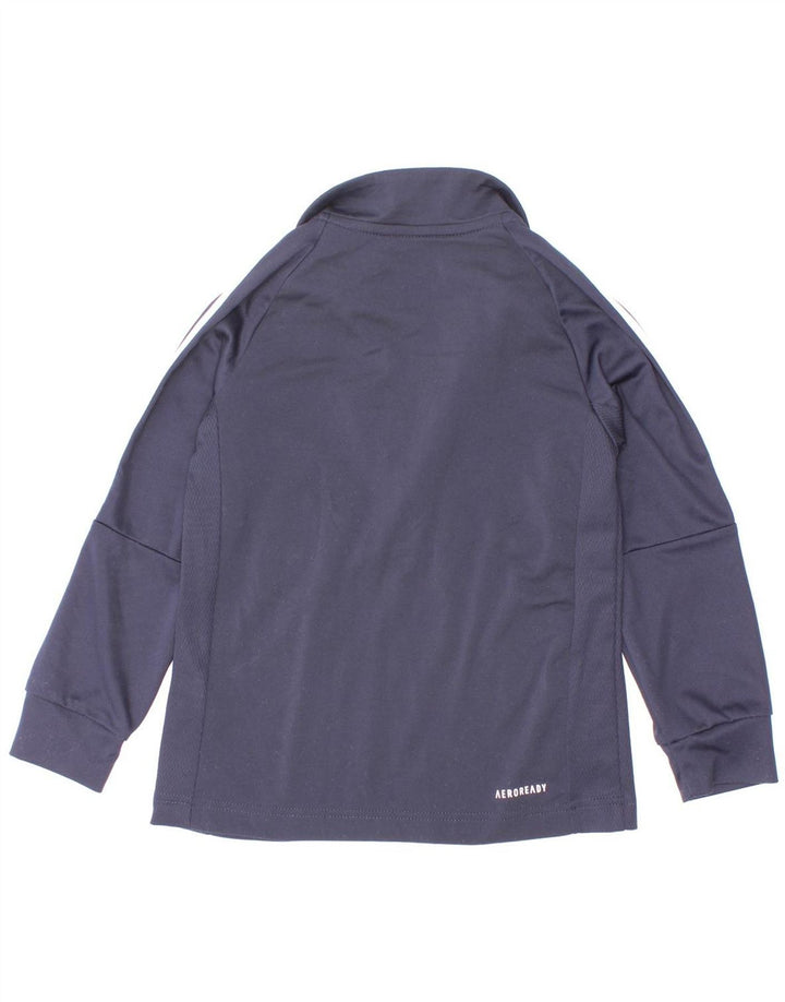 Adidas Boys Aeroready Pullover med lynlås-hals træningsdragt Top 5-6 år Marineblå