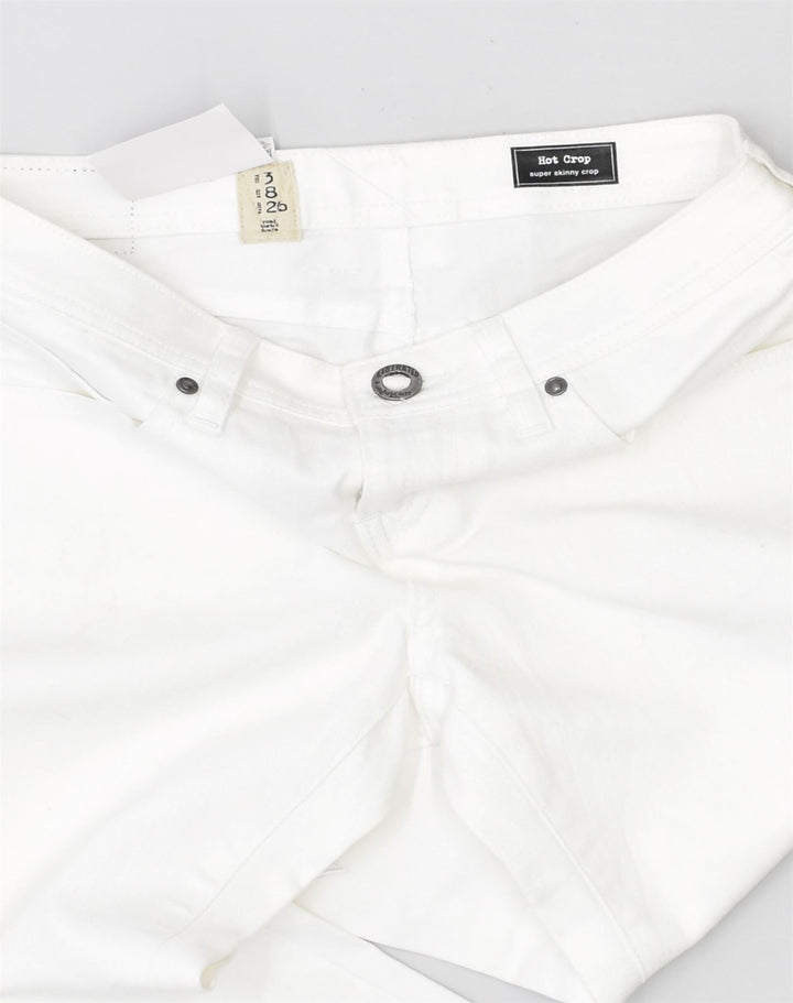 VOLCOM Womens Super Skinny Cropped Jeans W26 L25 White Cotton | Vintage Volcom | Thrift | Second-Hand Volcom | Used Clothing | Messina Hembry 