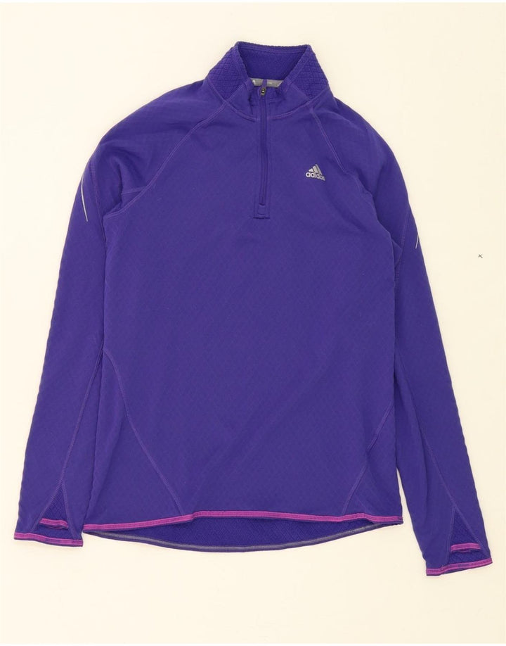 ADIDAS Womens Climawarm Pullover Tracksuit Top UK 12/14 Medium Purple Vintage Adidas and Second-Hand Adidas from Messina Hembry 
