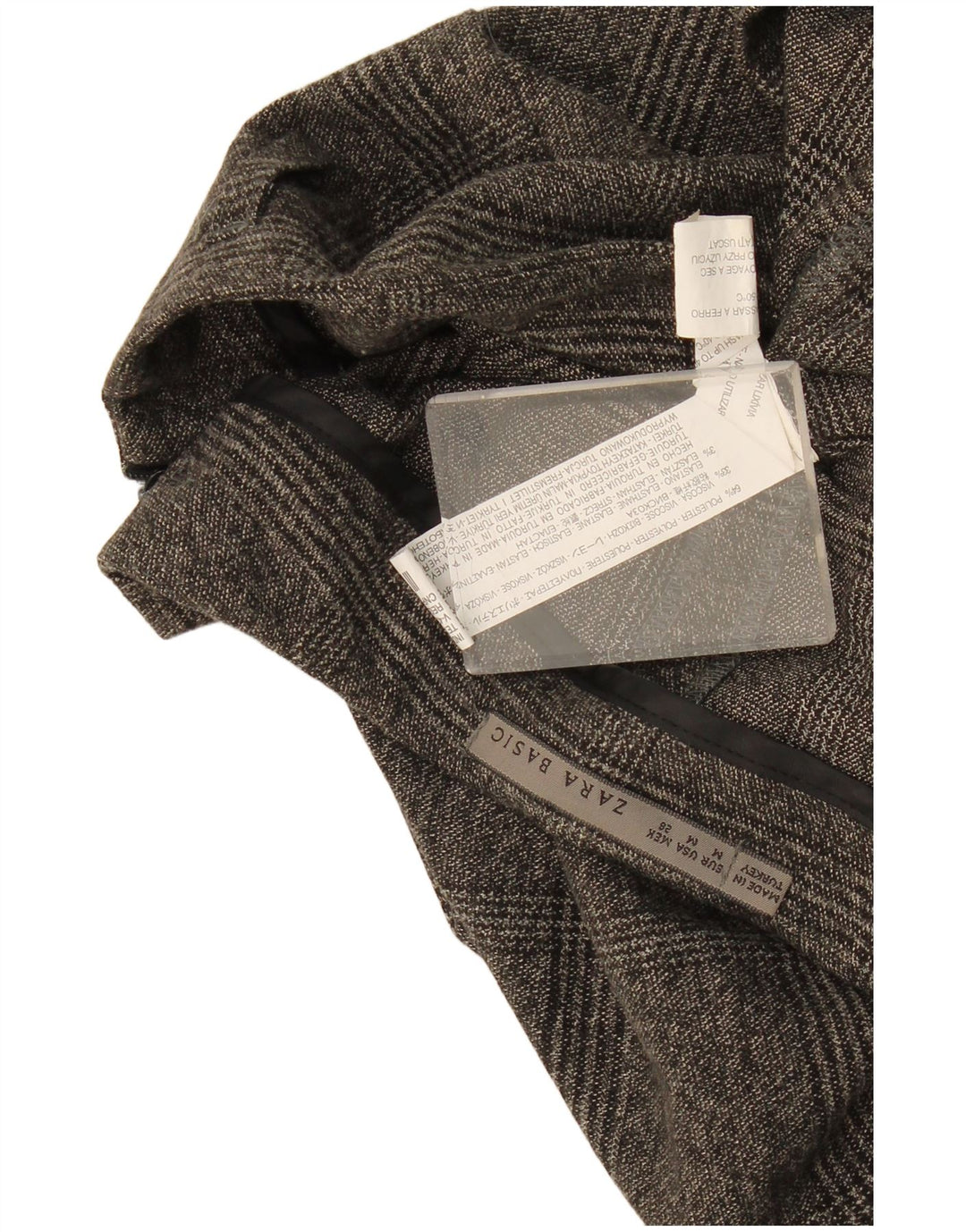 Zara lige nederdel til kvinder Medium W28 Grå plaid polyester