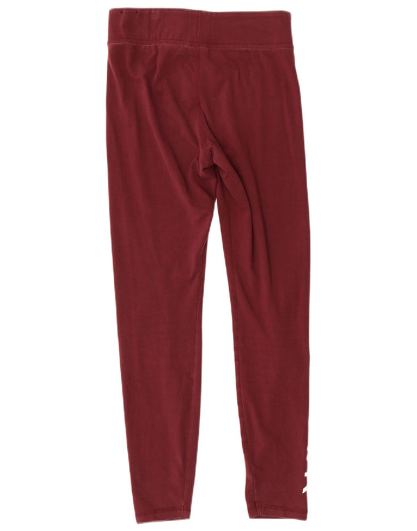 Nike Dame Grafiske Leggings UK 10 Small Bourgogne Bomuld