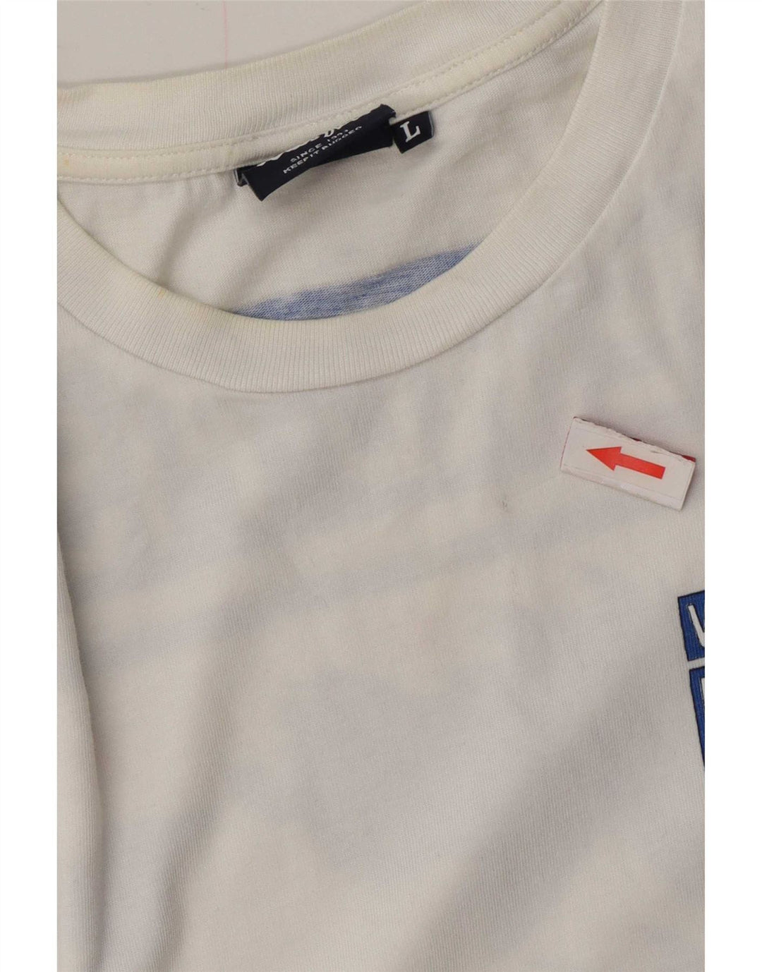 Weird Fish Herre Grafisk T-Shirt Top Stor Hvid Bomuld