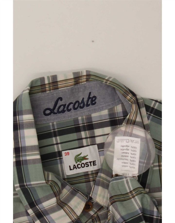 Lacoste Herreskjorte str. 39 Medium Grøn Plaid Bomuld