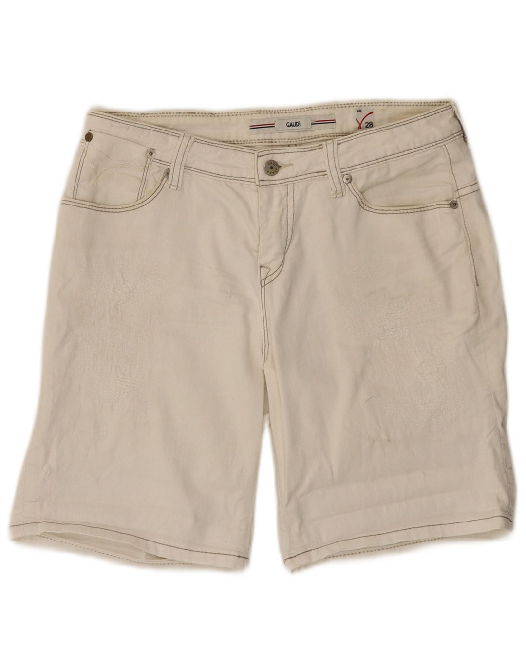 Gaudi Dame denim Shorts W28 Medium Off White Bomuld