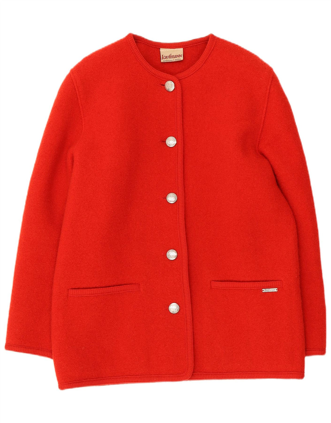 Kaufmann Dame 5-knaps blazerjakke IT 44 Medium Red Virgin Wool